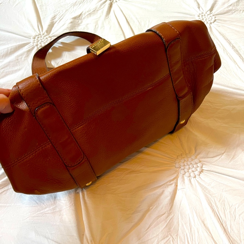 Michael Kors Womens brown pebble leather duffle MK purse
